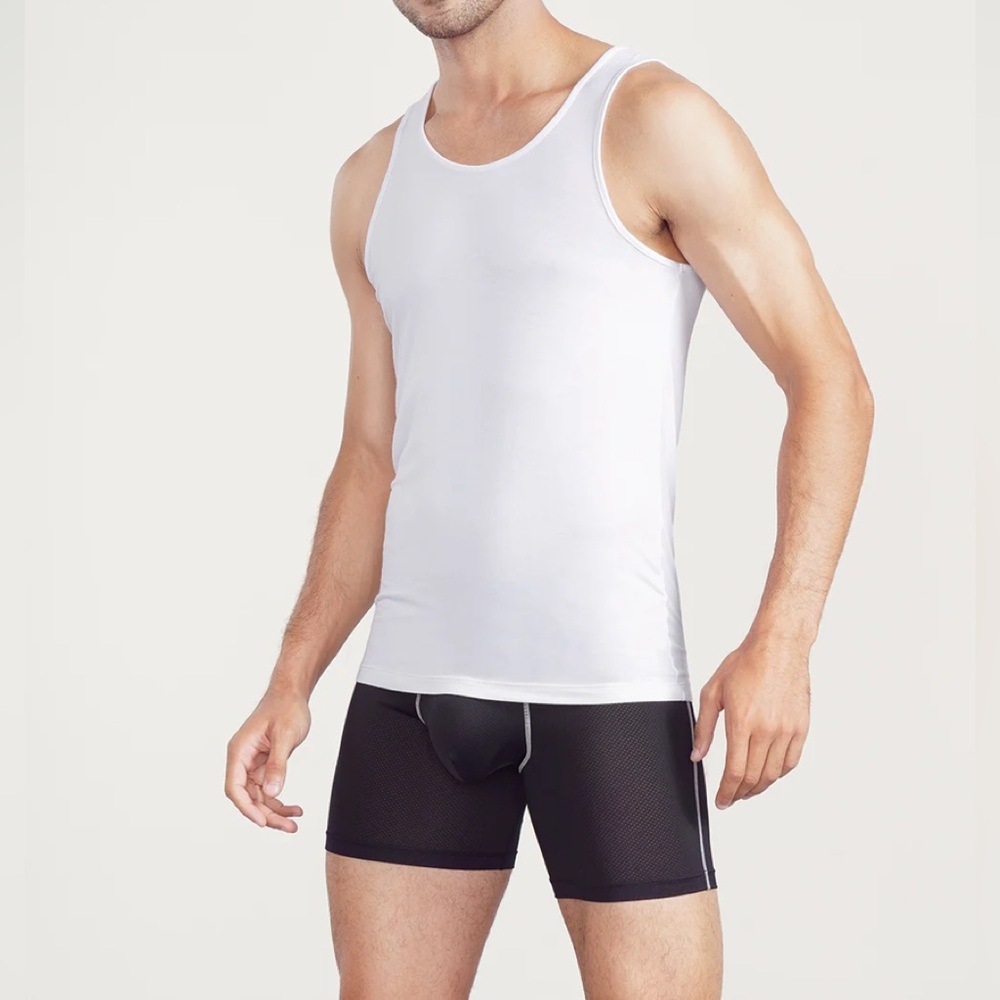 David Archy Bamboo Moisture Wicking Tank White Sz M Moisture Wicking